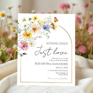 Nothing Fancy Just Love Boho Wedding Invitation
