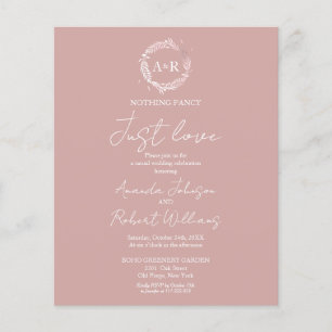 Nothing Fancy Just Love Budget Wedding Invitation