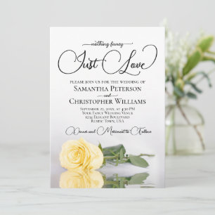 Nothing Fancy Just Love Butter Yellow Rose Wedding Invitation