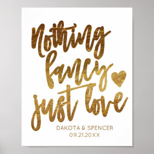 Nothing Fancy Just Love Casual Micro Wedding Poster