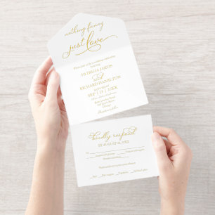 Nothing Fancy Just Love Casual Wedding All In One Invitation