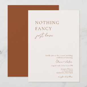 Nothing Fancy, Just Love Casual Wedding invitation