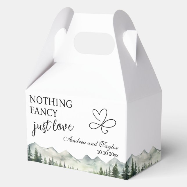 Nothing Fancy Just Love Elegant Wedding Favor Box (Front)