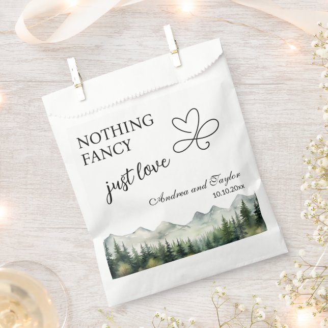 Nothing Fancy Just Love Elegant Wedding Favour Bag (Clipped)