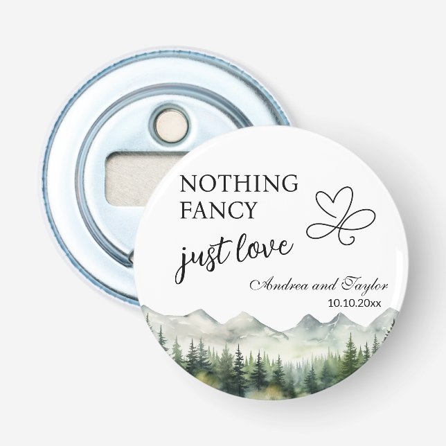 Nothing Fancy Just Love Elegant Wedding favour Bottle Opener (Front)