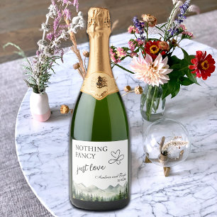 Nothing Fancy Just Love Elegant Wedding Sparkling Wine Label