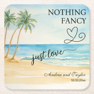 Nothing Fancy Just Love Elegant Wedding Square Paper Coaster