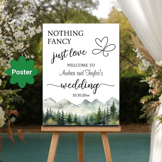 Nothing Fancy Just Love Elegant Wedding Welcome Poster (Creator Uploaded)