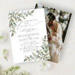Nothing Fancy Just Love Eucalyptus Casual Wedding Invitation<br><div class="desc">Create the perfect invitation for a casual wedding, backyard wedding, or after-elopement reception celebration with this modern, trendy, rustic chic eucalyptus greenery watercolor floral design, featuring hand lettered script typography. The back of the invitation features your favourite engagement photo. Contact designer for matching products. Copyright Elegant Invites, all rights reserved....</div>