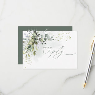 Nothing Fancy Just Love Eucalyptus Green RSVP Card