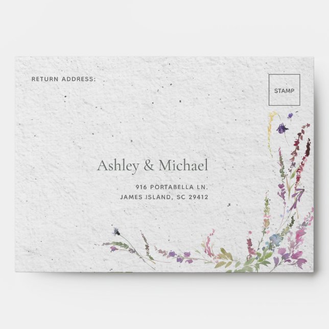 Nothing Fancy Just Love Floral Casual Wedding Envelope (Front)