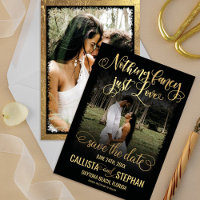 Nothing Fancy Just Love Gold Black Photo Wedding