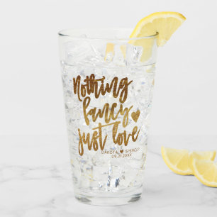 Nothing Fancy Just Love   Gold Heart Micro Wedding Glass