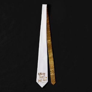 Nothing Fancy Just Love   Gold Heart Micro Wedding Tie