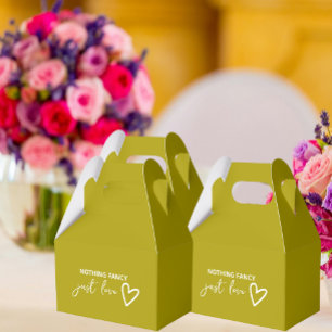 Nothing Fancy Just Love Groovy Green Wedding Favor Box