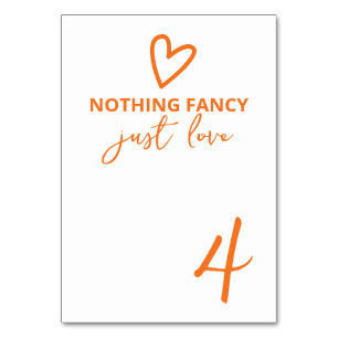 Nothing Fancy Just Love Groovy Retro 70s Wedding Table Number