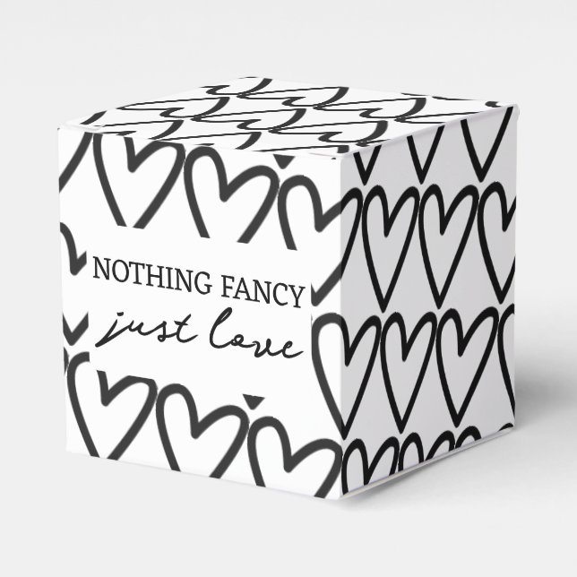 Nothing Fancy Just Love Heart Pattern Wedding Favor Box (Front Side)