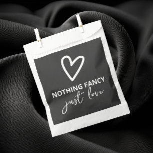 Nothing Fancy Just Love Heart Pattern Wedding Favour Bag