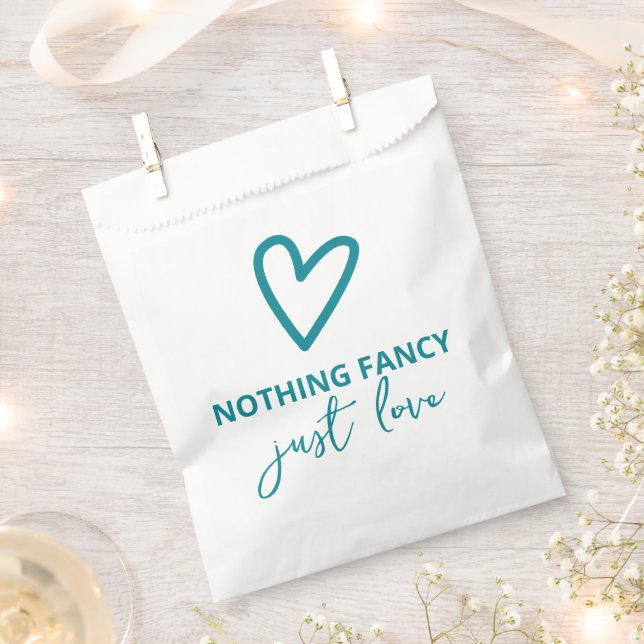 Nothing Fancy Just Love Heart Retro Wedding Favour Bag (Clipped)