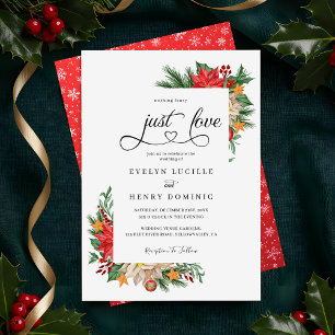 Nothing Fancy Just Love Holiday Wedding Invitation