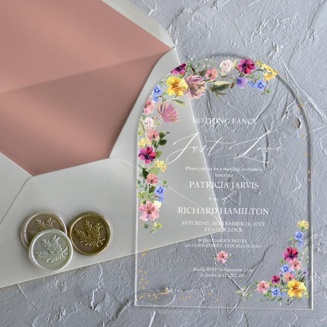 Nothing Fancy Just Love Intimate Wedding  Acrylic Invitations (Creator Uploaded)