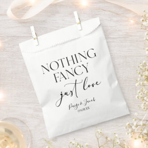 Nothing Fancy Just Love Minimalist Casual Wedding Favour Bag