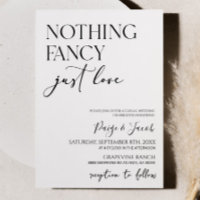 Nothing Fancy Just Love Minimalist Casual Wedding