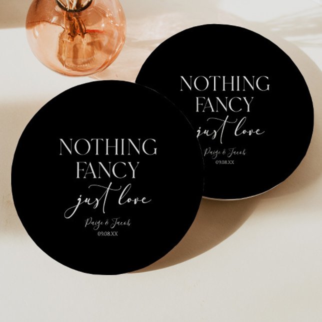 Nothing Fancy Just Love Minimalist Casual Wedding Paper Plate (Creator Uploaded)