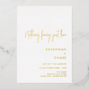 Nothing Fancy Just Love Minimalist Wedding Gold