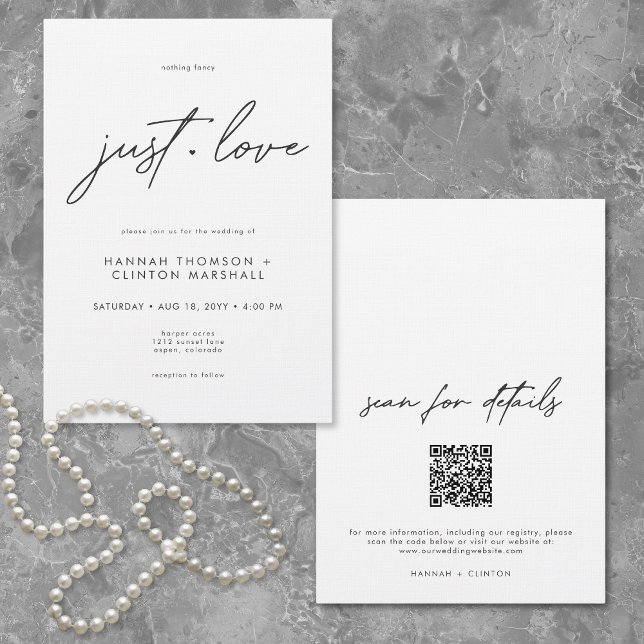 Nothing Fancy Just Love Minimalist Wedding Invitation (Nothing Fancy Just Love Minimalist Wedding Invitation)