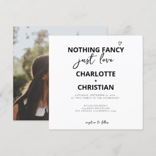Nothing Fancy Just Love Minimalist Wedding Invitation