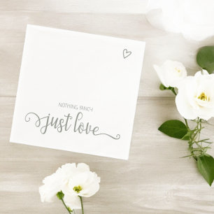 Nothing Fancy Just Love Minimalist Wedding Napkin