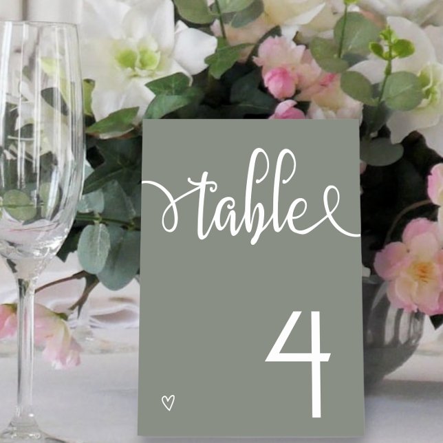 Nothing Fancy Just Love Minimalist Wedding Table Number (Nothing Fancy Just Love Minimalist Wedding Table Number from Ricaso. Sage green and white. )