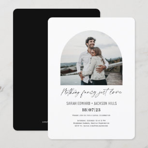 Nothing fancy just love modern photo elopement inv invitation