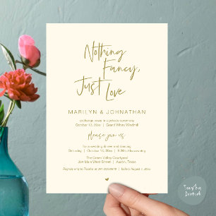 Nothing Fancy Just Love, Modern Reception Dinner  Invitation