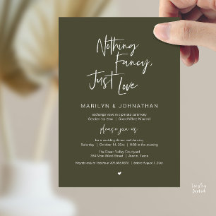 Nothing Fancy Just Love, Modern Reception Dinner Invitation