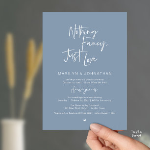 Nothing Fancy Just Love, Modern Reception Dinner  Invitation