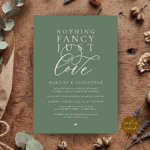 Nothing Fancy Just Love, Modern Reception Dinner  Invitation