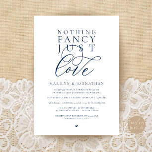 Nothing Fancy Just Love, Modern Reception Dinner  Invitation