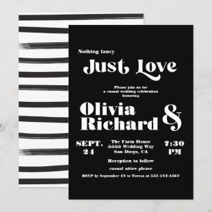 Nothing Fancy Just Love Modern Typography Wedding Invitation