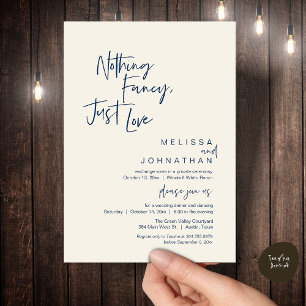 Nothing Fancy Just Love, Modern Wedding Dinner Invitation