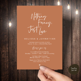 Nothing Fancy Just Love, Modern Wedding Dinner Invitation