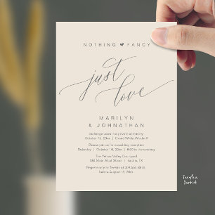 Nothing Fancy Just Love Modern Wedding Reception Invitation