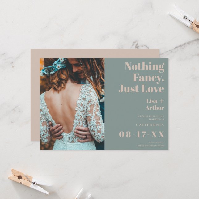 Nothing fancy just love photo blush save the date (Front/Back In Situ)