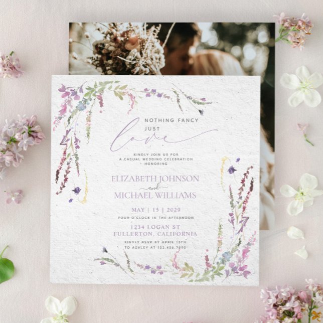 Nothing Fancy Just Love Photo Casual Wedding Invit Invitation (Creator Uploaded)