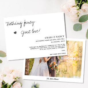 Nothing Fancy Just Love Photo Elopement  Announcement