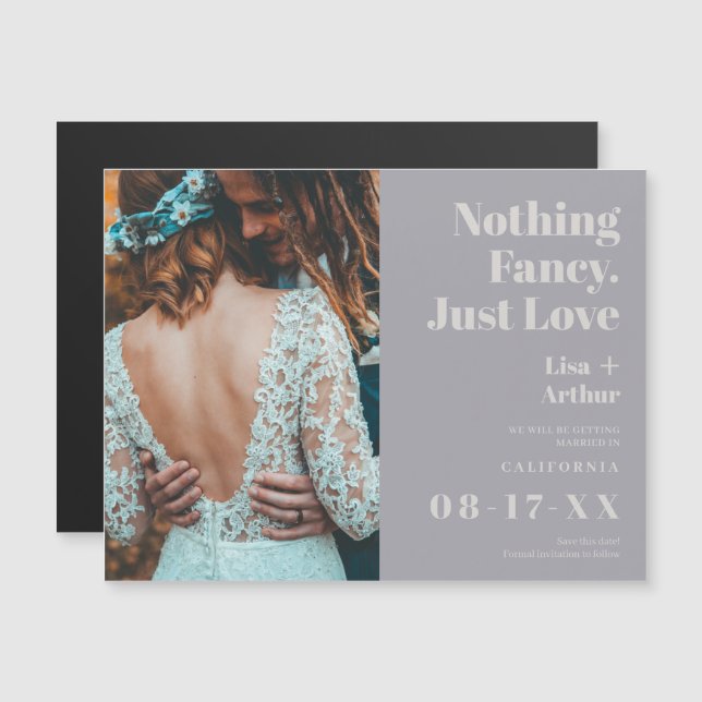 Nothing fancy just love photo grey save the date (Front/Back)