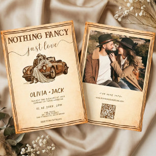 Nothing Fancy Just Love Photo QR Code Wedding   Invitation