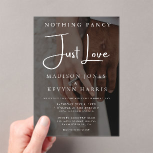 Nothing Fancy Just Love Photo Wedding Invitation