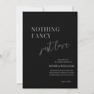 Nothing Fancy, Just Love QR Code Wedding Invitation